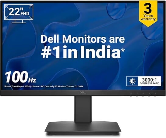 Dell SE2225HM 21.5"/54.6cm FHD, 100Hz Refresh, VA Panel, 5ms Response, Tilt Adjust
