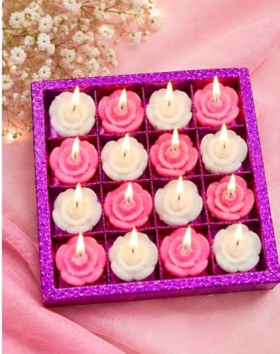 Click to enlarge GRAB : Flower Shaped Tealight Candles (Set Of 16)