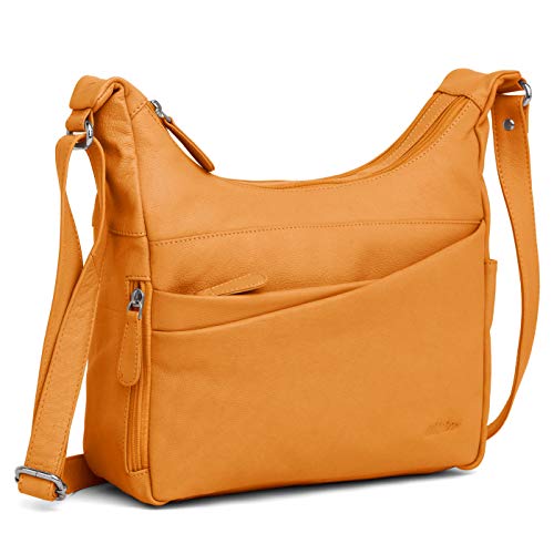 WildHorn Leather Ladies Sling Bag | Cross body Bag | Shoulder Bag | Hand Bag with Adjustable Strap for Girls & Women. (YELLOW)