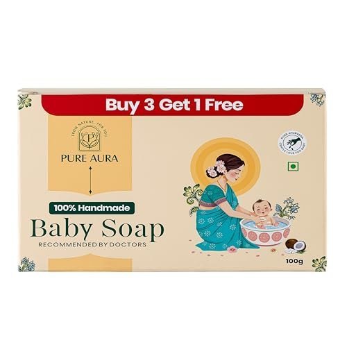 Pure Aura Handmade Baby Soap Pack of 4, 100g Each —