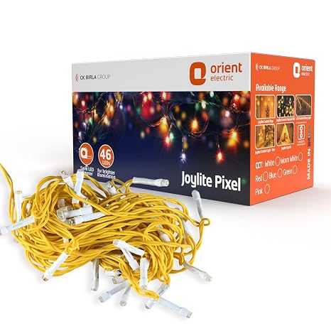 Click to enlarge Orient Joylite Pixel Strip LED 10 m 46 LEDs Rope Light for Home Decoration | Indoor and Outdoor use | Direct Plug-in | Warm White, Pack of 20