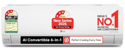 LG 1.5 Ton 3 Star, 5500W Max Cooling Capacity, Smart Inverter Split AC at