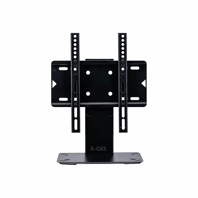 S-CAT Table Top TV Stand for 14-42 Inch LED LCD Smart TVs, Stand with Adjustable Mount, LED TV Portable Stand for Desk/Table for Home Office Use (Contact Customer Care for Issues in Installation)