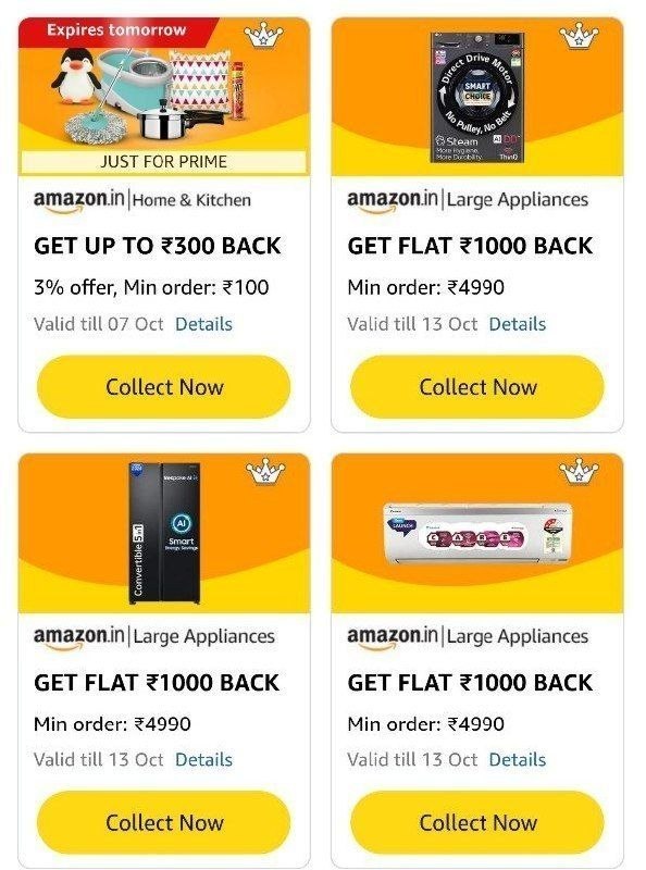 Get Flat ₹1000 Extra Cashback On Large Appliances (Min Order ₹4990)