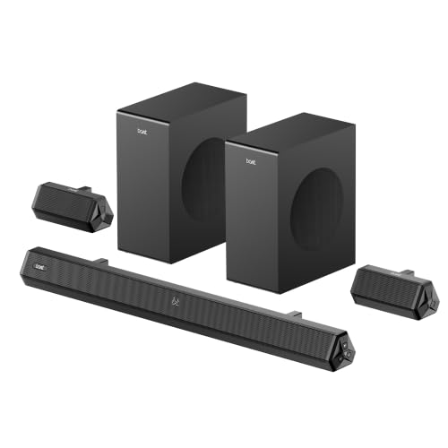 Click to enlarge boAt Aavante Bar Prime B450 with Dual Subwoofers and Rear Speakers, 450W RMS Output