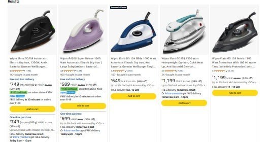 Click to enlarge Upto 57% OFF on Wipro Dry Irons