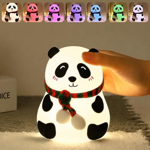 Click to enlarge Quace Panda Night Light for Kids | Rechargeable Silicone LED Lamp | Cute Nursery & Bedroom Decor | Touch Control Bedside Lamp | Birthday Gift for Girls & Boys