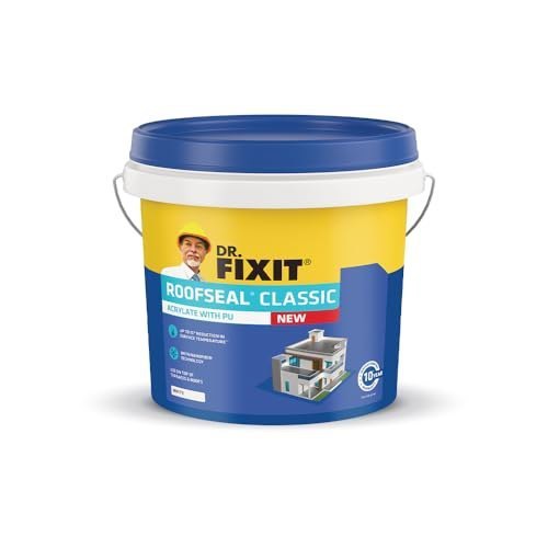 Click to enlarge DR. FIXIT Roofseal Classic New, 4 Liter, Waterproofing Solution for Homes, Terraces, Roofs