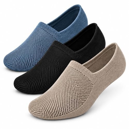 Loafer Socks for Men, Cotton No Show Low Cut Socks with Anti