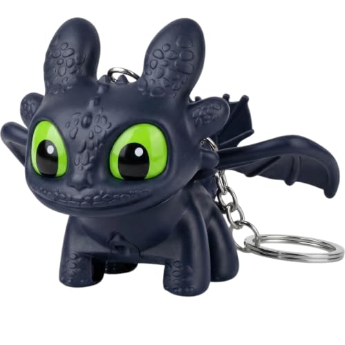 Click to enlarge Dragon LED Keychain Toy with Moving Wings, Night Fury Style