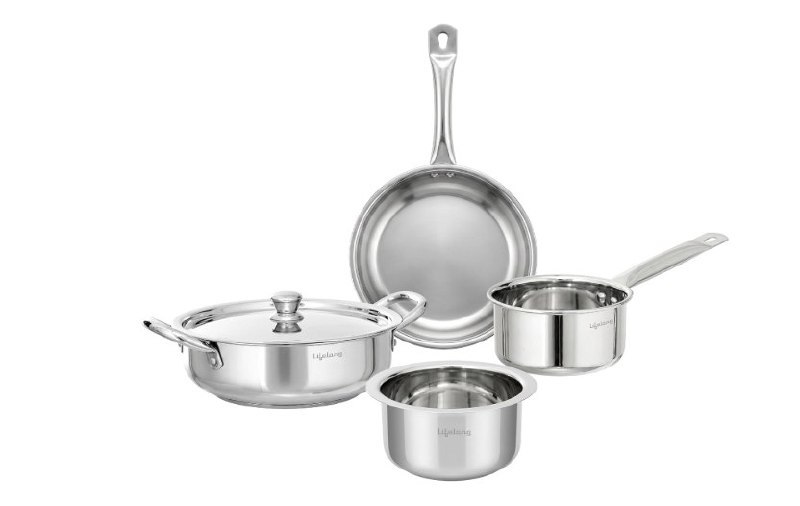 Lifelong Stainless Steel Cookware, Set Of 5