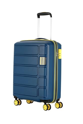 Click to enlarge Kamiliant by American Tourister Harrier Zing|Cabin Trolley Bag Small Size (56 cms) for Travel| Hard Case Polypropylene (PP) Suitcase|360° 8-Wheel Spinner Luggage Trolley|Combination Lock|Navy Blue