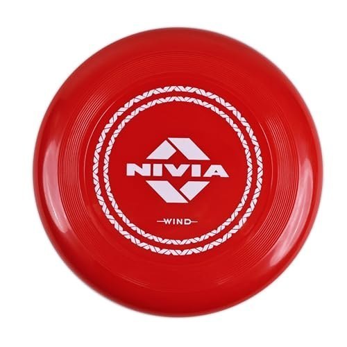 Ni Frisbee for Outdoor Sports Games, Throwing Discs for Kids, Adults, and Dogs, Unbreakable Soft Flexible Plastic (Bright Red, Large)
