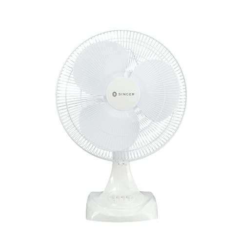 SINGER Brissa 12 High Speed Table Fan 115W | 100% Copper Motor | 2100 RPM | 100 CMM Air Delivery | 3 Speed Control | Silent Operation