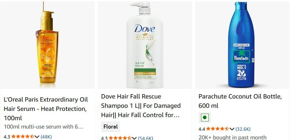 Min. 60% off | Loreal paris, Parachute & more