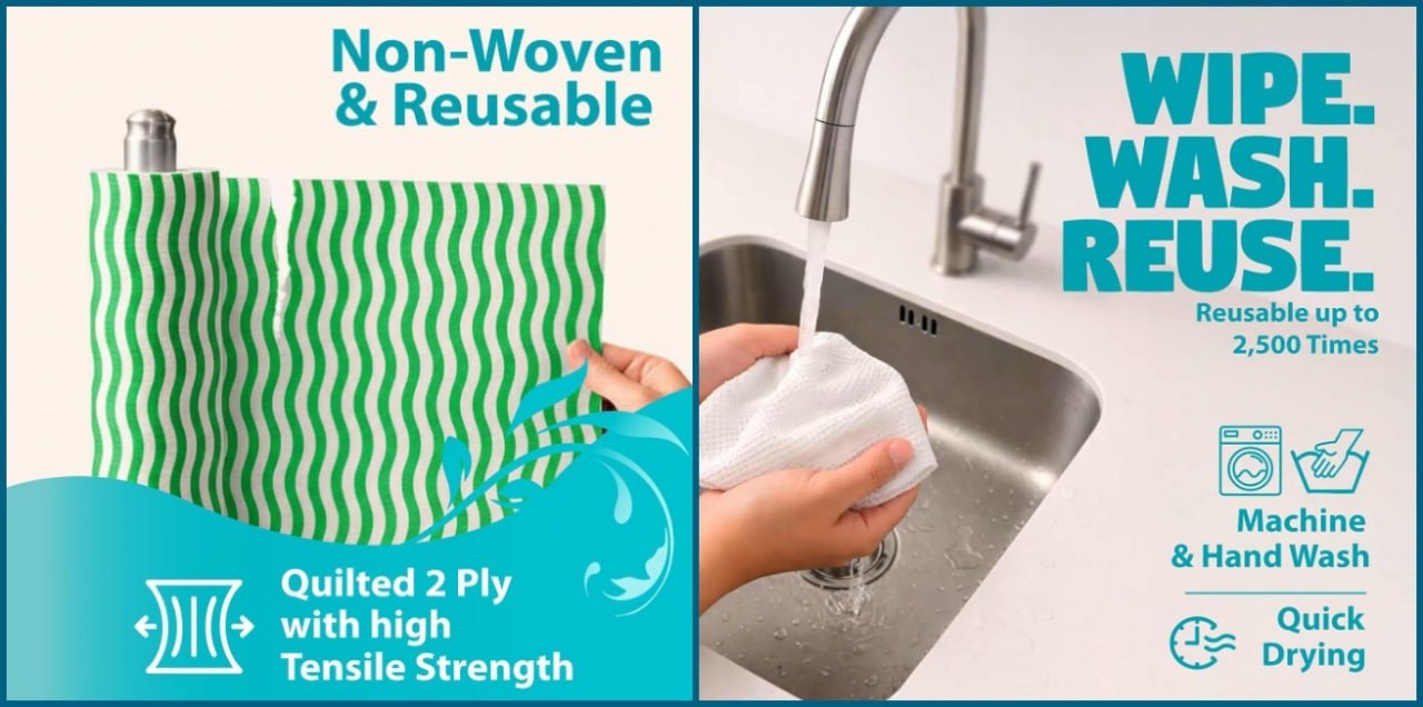 Grab : Upto 22% OFF On Origami Non-Woven Kitchen Towel + Apply Coupon