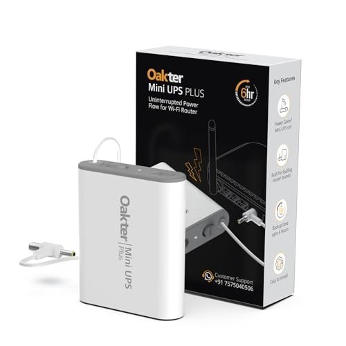 Oakter Mini UPS Plus WiFi Router Broadband Modem | Backup Up