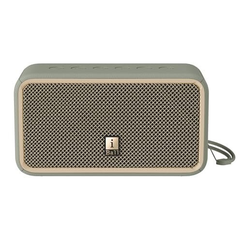 iBall Dhun 120 Portable Bluetooth Speaker, 60W RMS, Upto 6h Playtime, Dual Drivers, Racetrack Neodymium Woofer, Dynamic Bass, TWS, Dual EQ Modes, BT v5.3, Type-C Rechargeable, Metal Mesh Grill (Green)