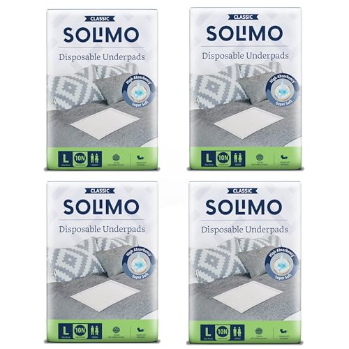 Amazon Brand - Solimo Classic Disposable Underpads | Large S