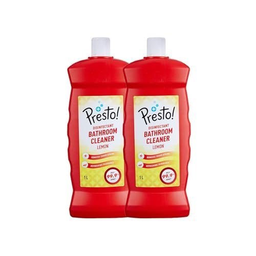Amazon Brand - Presto! Bathroom Cleaner - 1 L (Lemon, Pack o