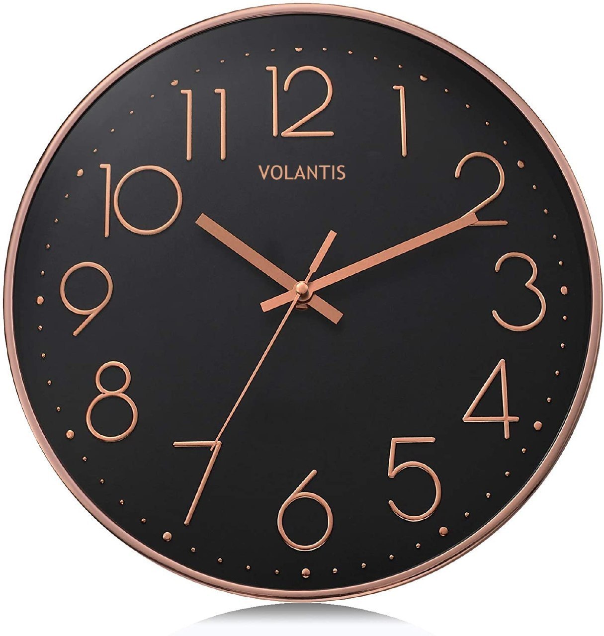 VOLANTIS 12 Inch Modern Plastic Stylish Non Ticking Silent Analog Wall Clock