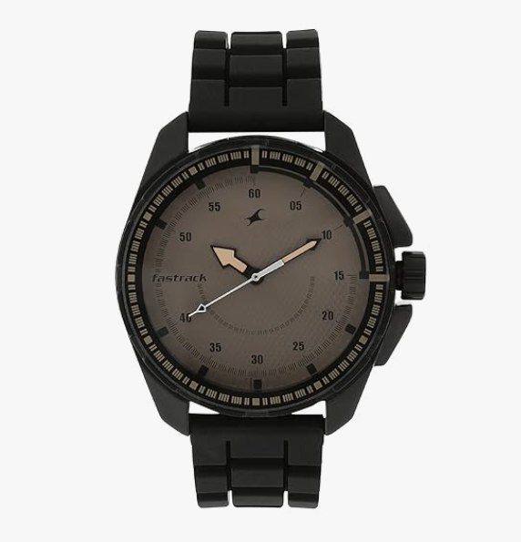 Fastrack Commando Quartz Analog Brown Dial Black Plastic Strap Watch