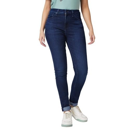 Spykar High Rise Skinny Fit Blue Jeans for Women (Size: 32)-WDADO1BD287