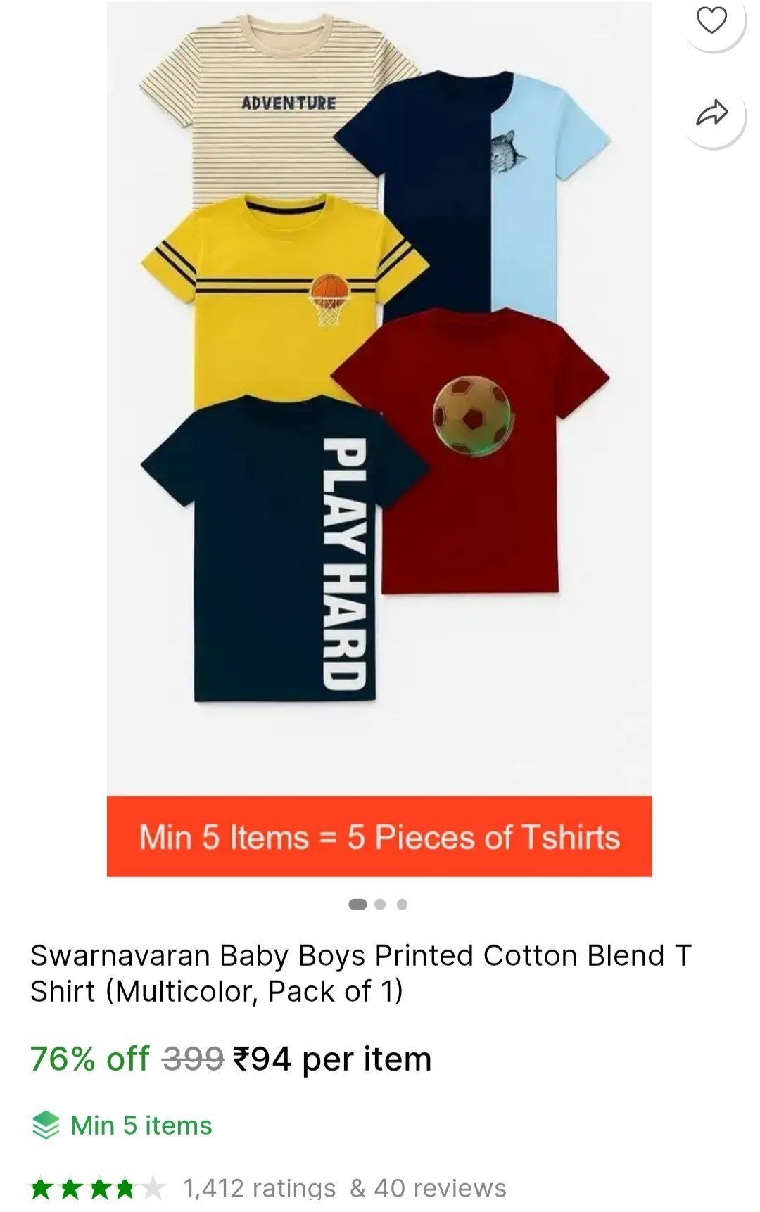 Baby Boys Cotton Blend T-Shirt