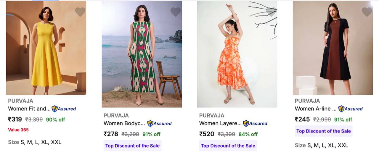 Upto 90% Off - Stylish Western Dresses Starting at
