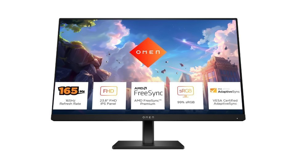 HP 165Hz 23.8-inch Gaming FHD Monitor @7920 Using Card