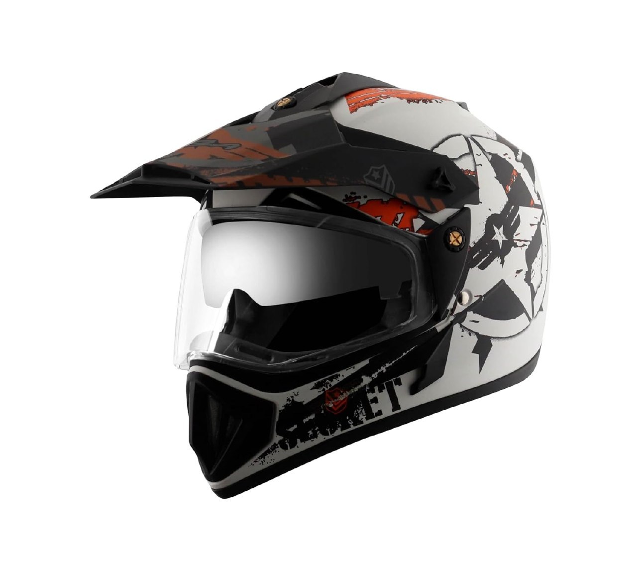 Vega Off Road ABS D/V Secret Dull White Black Helmet-L