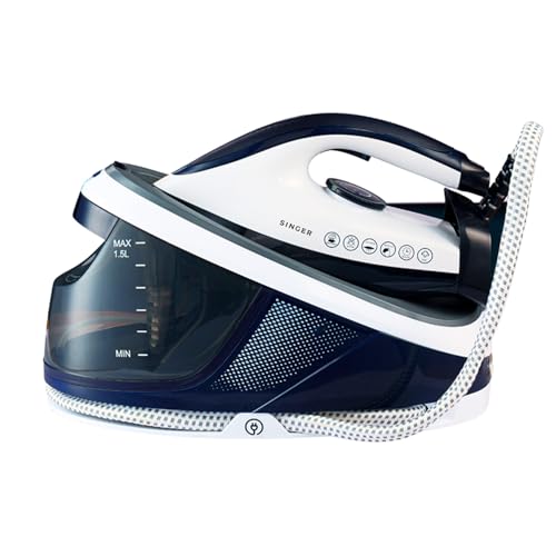 SINGER STEAMINATOR 8 Bar 2600 W Steam Generator Iron | 100 g/min Continuous Steam | 1.5L Water Tank | Ceramic Soleplate | Vertical Steam