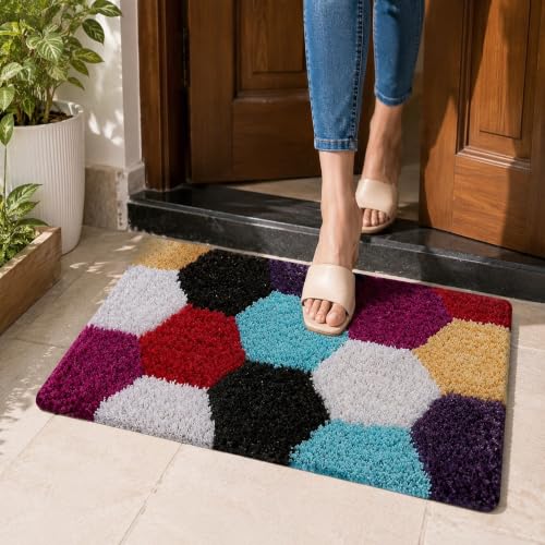 AAZEEM Cotton Door Mat (Multicolor, Standard)