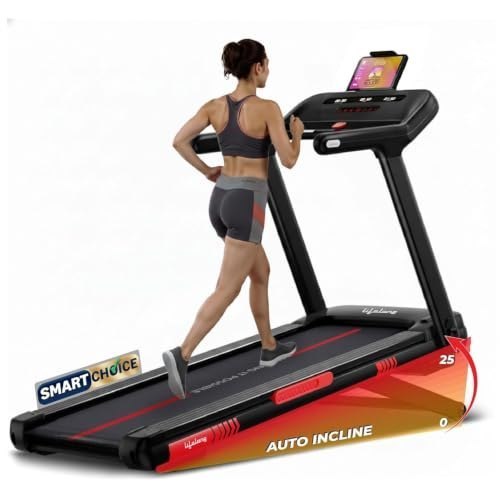 Lifelong 6HP Motorized Treadmill 25 Levels Auto Incline LED Display Foldable Max Speed 15 km/h 150 kg Capacity