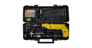 Stanley Corded Hammer Drill Machine and Hand Tool Kit for Home (600W, 13mm, Yellow and Black, SDH600KP) on Instamart: