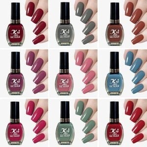 Click to enlarge K10 New Unique Color Rich Paint HD Shine Pastel Color Combo Set Dark-Purple, Dustyrose, Gray, Brown, Red, Burgundy, Blue, Spanish-Green, Darkred