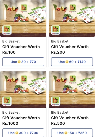 Click to enlarge Flipkart supercoin- 30% off on Bigbasket gv using supercoins