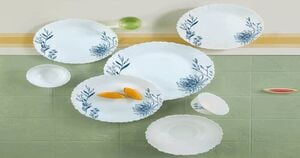 Larah by Borosil Meadow Opalware Dinner Set (16 Pieces,