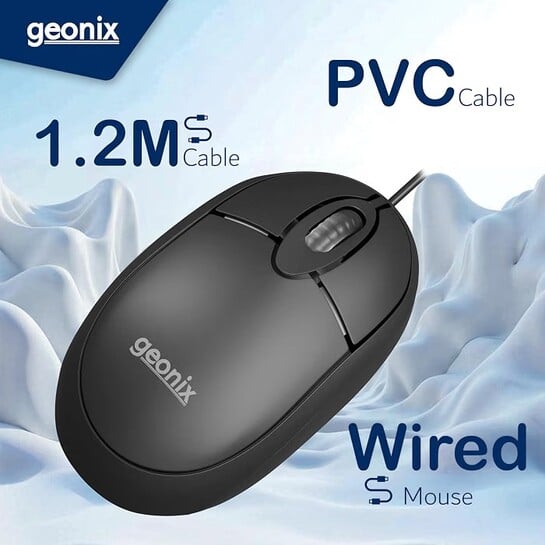 GEONIX Essential Wired Optical Mouse with 1.2 Meter Cable