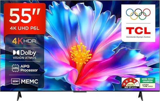 TCL 139 cm (55 inches) 4K Ultra HD Smart LED Google TV | 4K HDR | Dolby Vision & Atmos