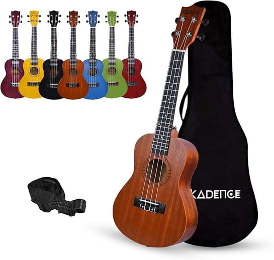 Kadence UKTWC Concert 23" Acoustic Ukulele | Sapele Wood | Comes with Bag, Strap & Learning Course