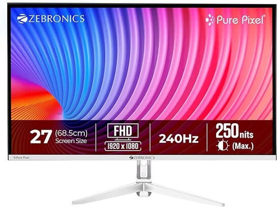 Zebronics 27 Inch FHD Gaming Monitor, 240Hz Refresh Rate