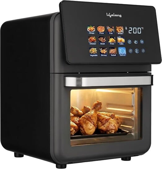 Lifelong Air Fryer Oven 10L | 12 Preset Modes | 1350W Power | Healthy Low Oil Cooking, Rapid Air Technology