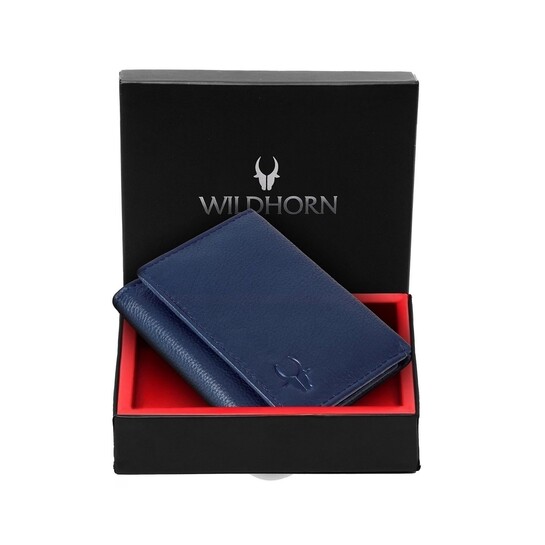 WildHorn Rfid Protected Leather Wallet For Men, Blue