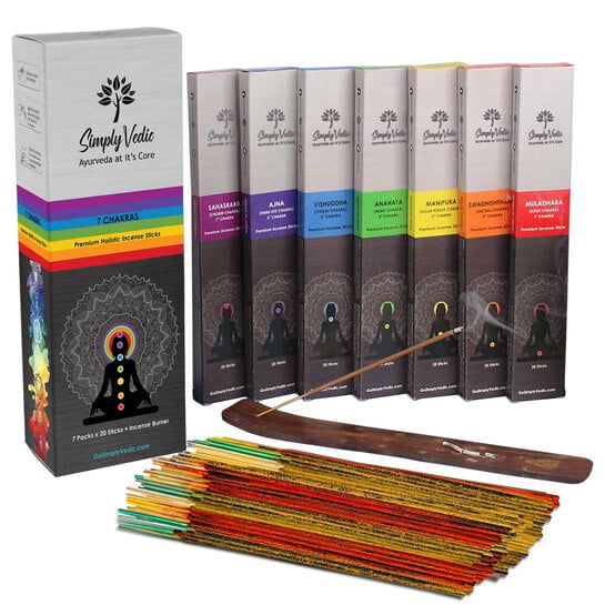 Simply Vedic 7 Chakra Incense Sticks + Evil Eye Lava Stone Bracelet @ ₹499 | ₹400 Coupon | 64% OFF | Now or Never!
