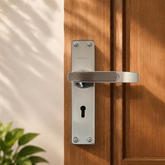 Amazon Basics Mortise Door Lock Handle Set | BIS Certified Brass Lock Body | Auto-Retraction Mechanism | Suitable for Left & Right Handed Doors | Satin Steel Finish | Includes 3 Keys : Amazon.in: Home Improvement