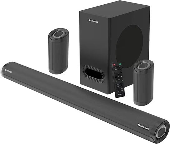 ZEBRONICS Zeb-Juke BAR 9500WS PRO Dolby 5.1 soundbar with Wireless Satellites, Dolby Audio, 525 Watts Output Power