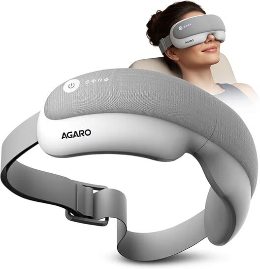 Click to enlarge AGARO Elite Eye Massager with Air Compression, Rechargeable, Heat & Vibration