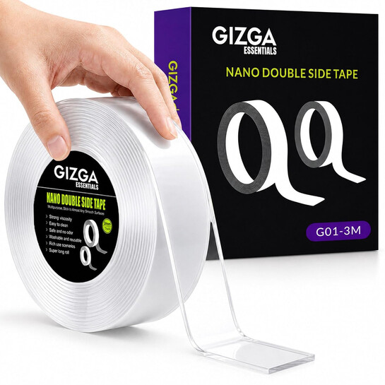 GIZGA Essentials Nano Double-Sided Tape 3M @ ₹183 | 20% Coupon | 39% OFF on ₹299 MRP!