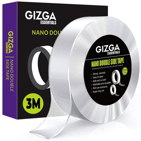 GIZGA Essentials Nano Double-Sided Heavy Duty Tape 3m @ ₹229 | 23% OFF | Reusable & Washable!